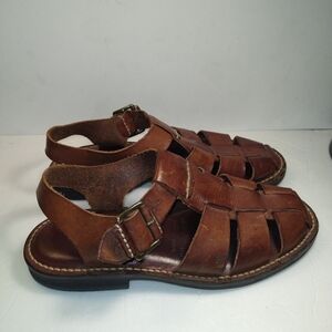 Cole Haan Brown Leather Buckle Closure Fishermen Sandals Men's sz 10D (13197).